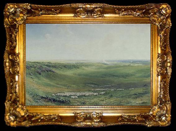 framed  Thomas frederick collier Wide Pastures, Sussex, ta009-2